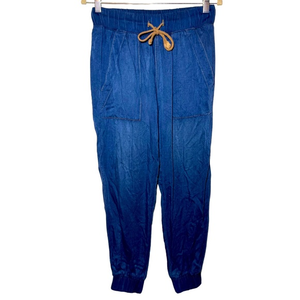 Sundance Tencel Denim Look Elastic Waist Jogger Pants‎ with Pockets S